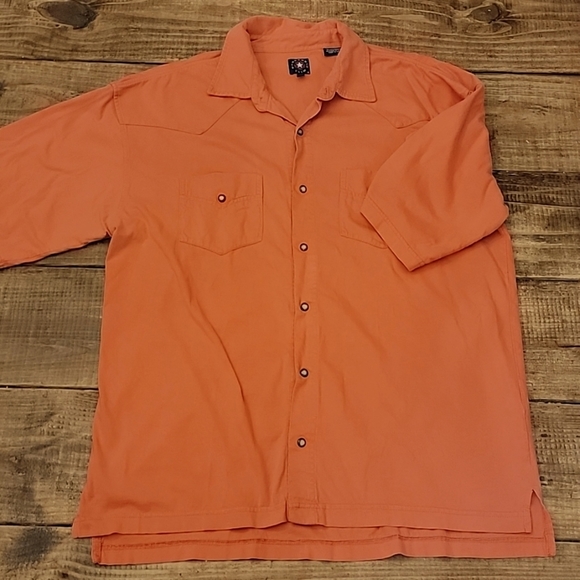 Panhandle Slim Other - PANHANDLE SLIM pink / salmon short sleeve cotton sz XL pearl snaps
